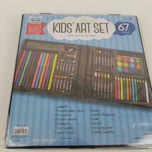 Kid's Art Kit w Carrying Case 67 pieces Draw Paint